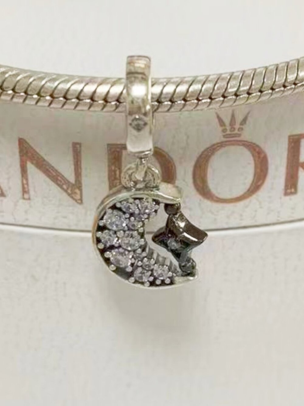 Pandora Jewelry | Authentic Pandora, Sparkling Moon and Star Dangle Pendant